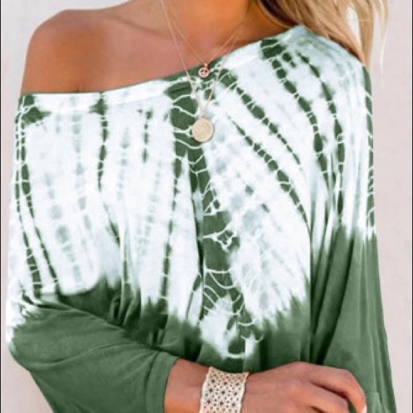 Green Tie Dye Top - Picture 2 of 5